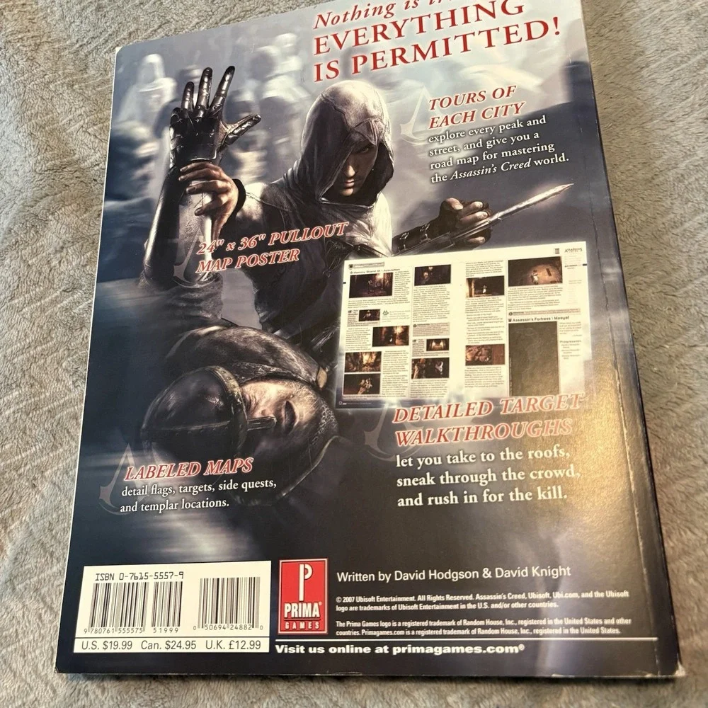 Assassin's Creed 1 Prima Official Game Strategy Guide *No Foldout Poster Map*